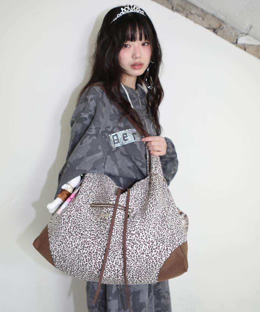 Nofficial Noffice Reversible Berry Leopard Shoulder Bag Brown