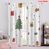 2pcs,2D Plane Printing Contemporary Curtains Christmas Tree Bells Gift Candy (3) Polyester Easy Install (without Rod) Festive