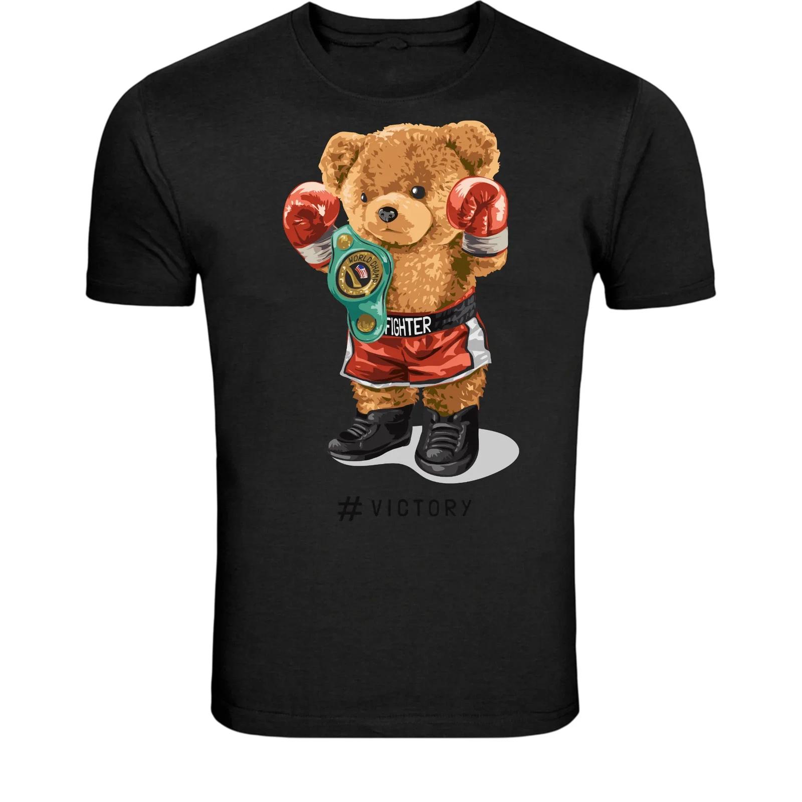 

Boxing Champion Teddy Bear T-Shirt - Cute Fighter Victory S