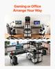 L-Shaped Computer Desk, 1.7m Reversible Corner Gaming Desk with Monitor Stand & Movable CPU Stand, Modern Stylish PC Table Sturdy Work Workstation for