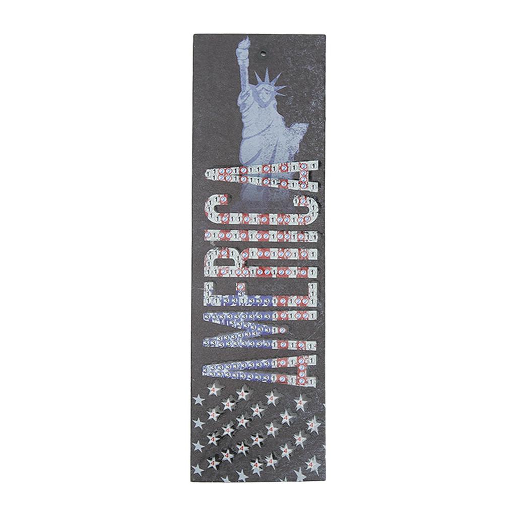 Diamond Art Bookmarks American Pattern Bookmark Making Kit Waterproof DIY Handcrafted Art Bookmarks with Tassel for DIY