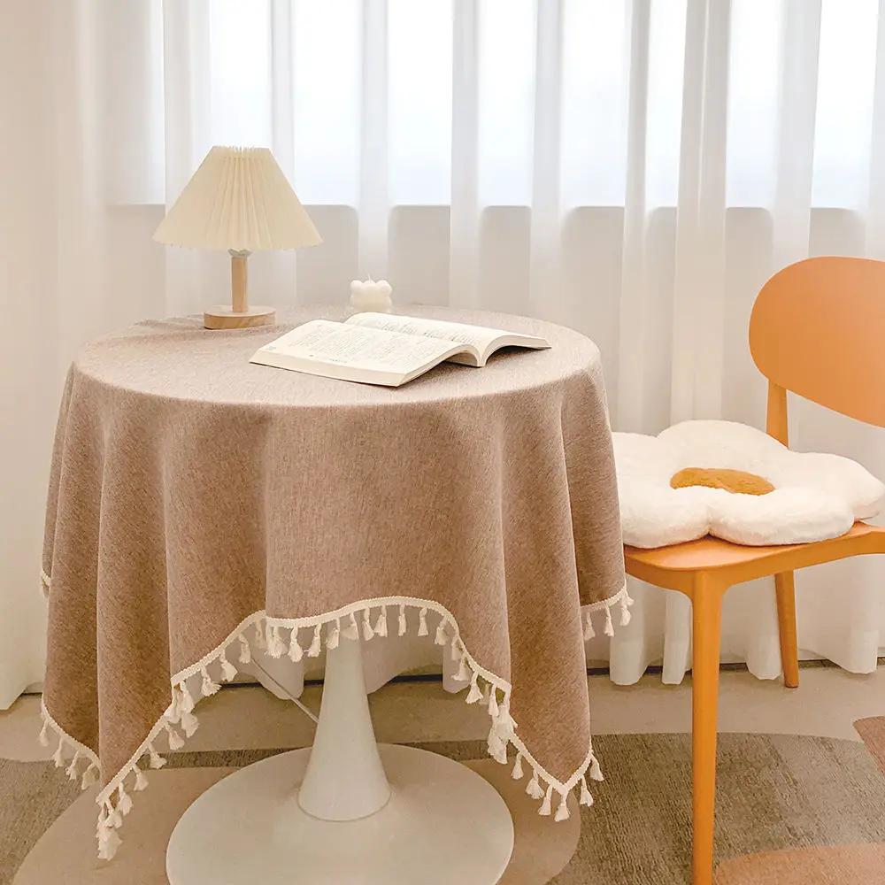 Față de masă cu ciucuri Aleer de masă de bucătărie Covoraș de camping Husă de masă pentru ceai Decorare pentru sufragerie de nuntă