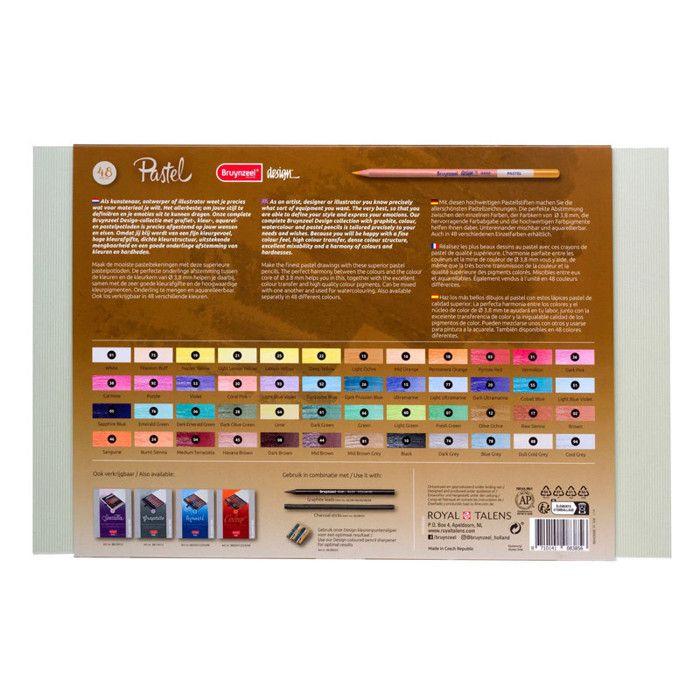 Pastel Kleurpotloden - Bruynzeel - Doos van 48 - Gemengde Kleuren - Hoge Kwaliteit - Gemengd