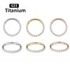 ASTM F136 Titanium Earrings High Quality Zircon Hight Segment Nose Rings Open Small Septum Piercing Helix Lobe Body Piercing 16G