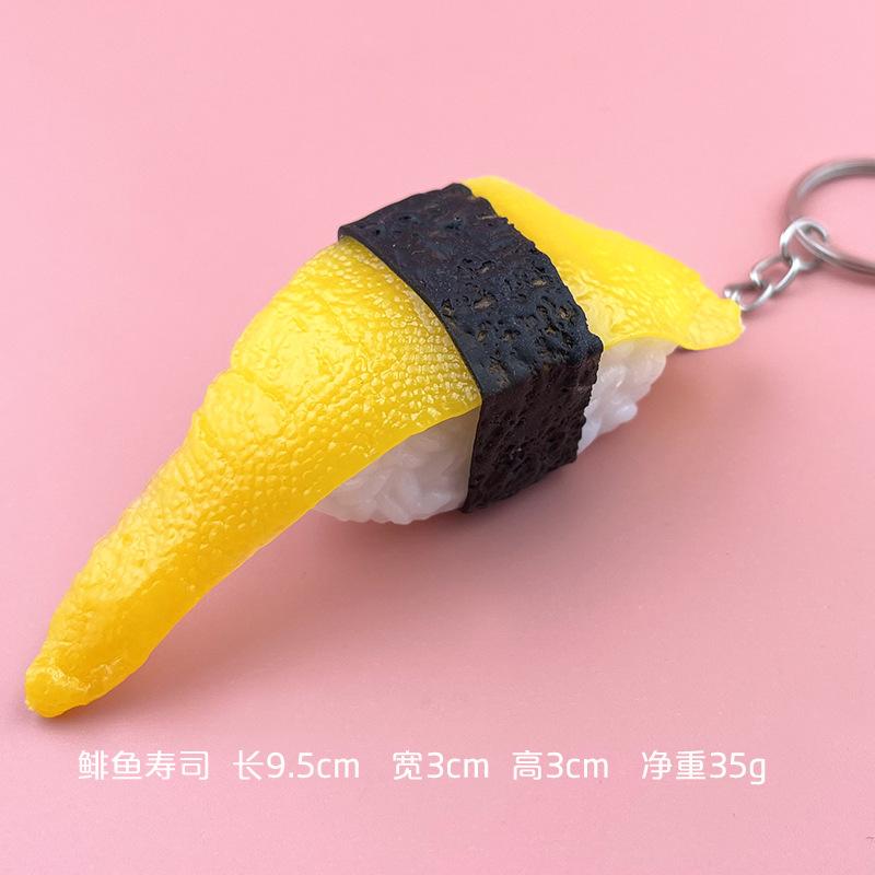 Simulation Fake Sushi Model Keychain Fun Japanese Keychain Rice Ball Salmon Model Sushi Keychain Pendant Food Mold Decoration