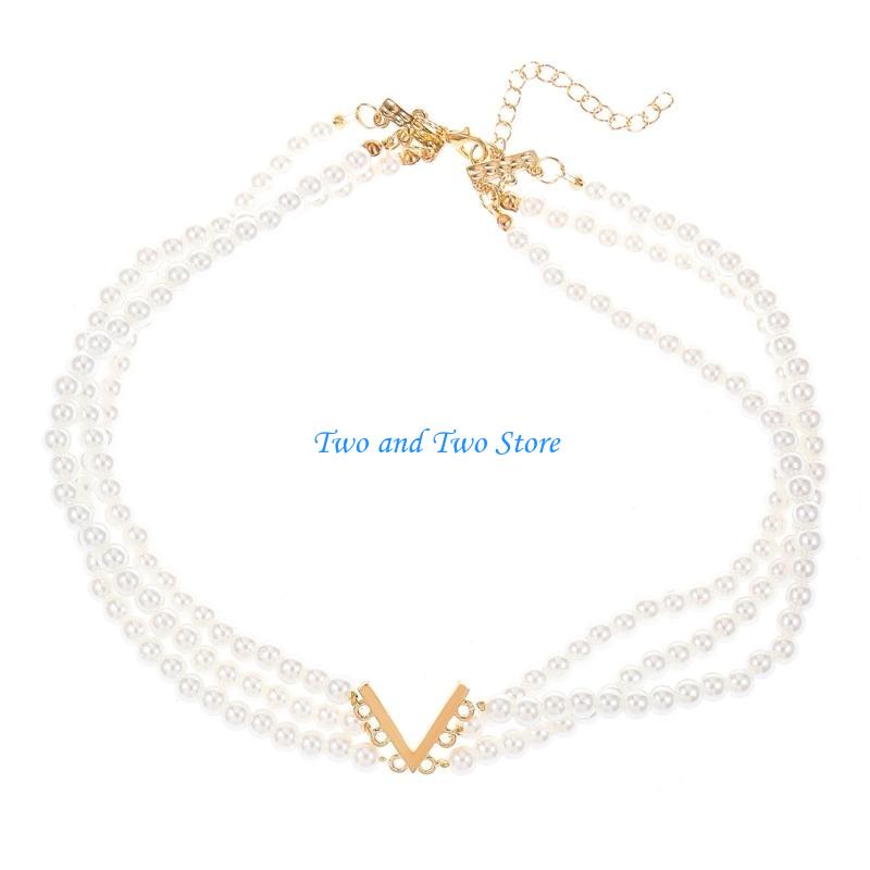HX6F Modern Muti-Layer Pears Beaded Jewelry with Pendant for Neckchain/Bracelet Charm