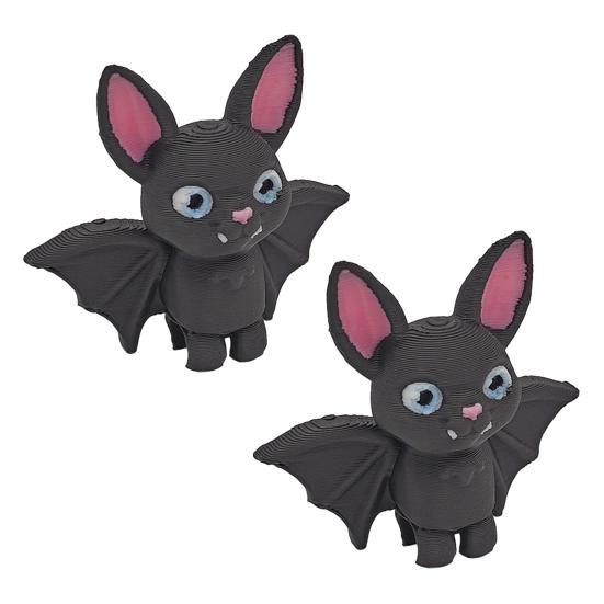 3D Printed Bat Figurine Handmade Gothic Bat Sculpture Collectible Upside Down Bat Decoration for Home Office Bookshelf Desk Decor