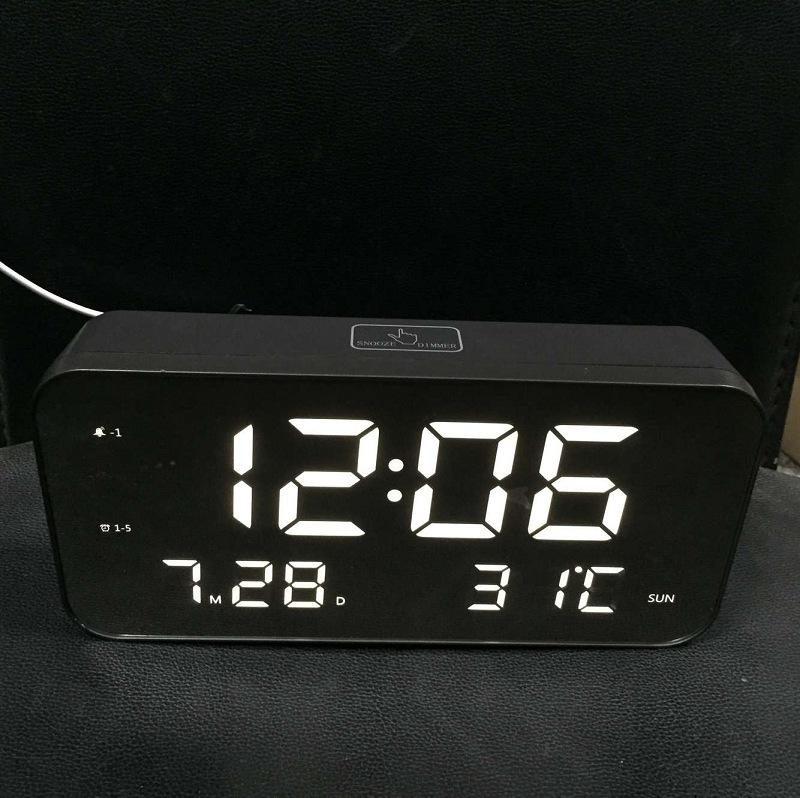 LED electronic clock 11 music large character desk clock cross mirror products European and American hot-selling electronic clock
