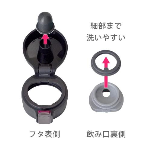 Atlas AREW-500SBK, 495ml water bottle, ultra-lightweight, vacuum insulated, stainless steel, one-touch bottle, black with silver matte finish, suitabl