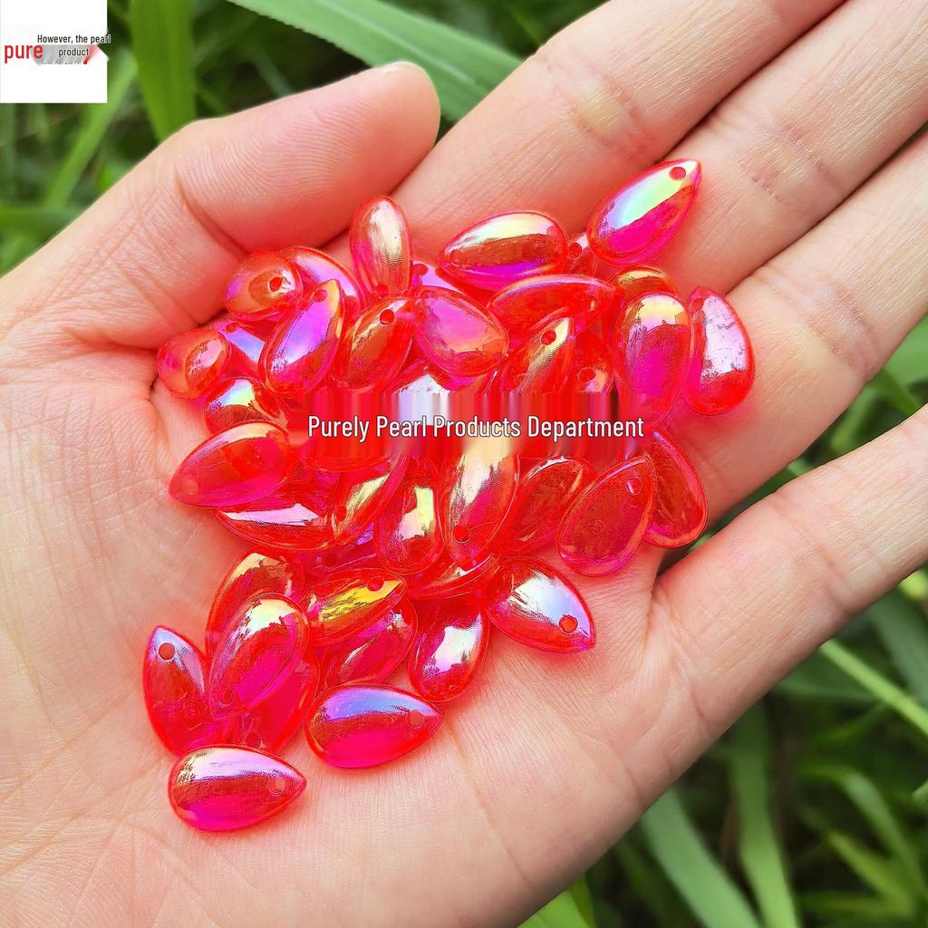 8x14mm Glossy Teardrop Beads for Handmade DIY Weaving, Hairpin Headdresses, and Tassel Pendants