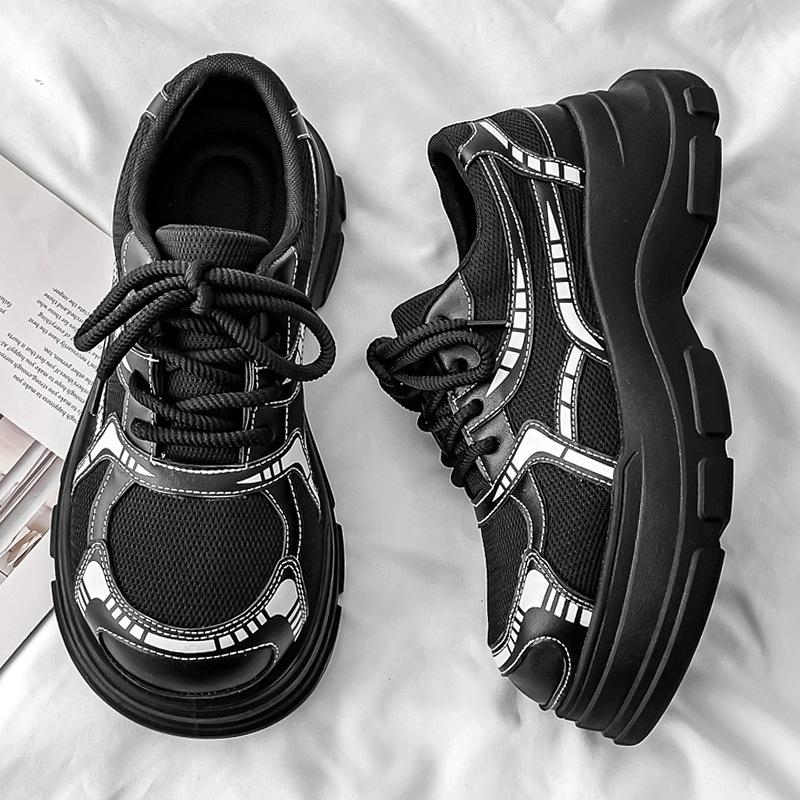 

Мужские черные кожаные туфли дерби на высокой подошве - Коллекция осень/зима 2025, британский стиль 40