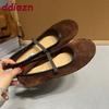 Mode Damen Slipper Schuhe Flache Damenschuhe Ballerinas Weich Mode Runde Zehenpartie Damen Mary Janes Flache Schuhe