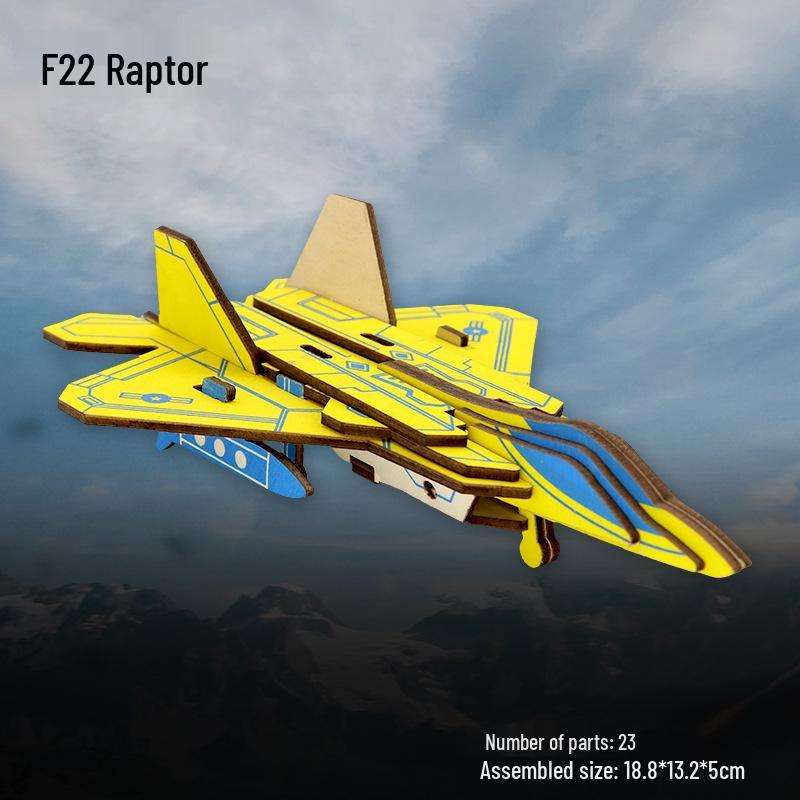 Wooden 3D Airplane Puzzle Educational DIY Toy for Children