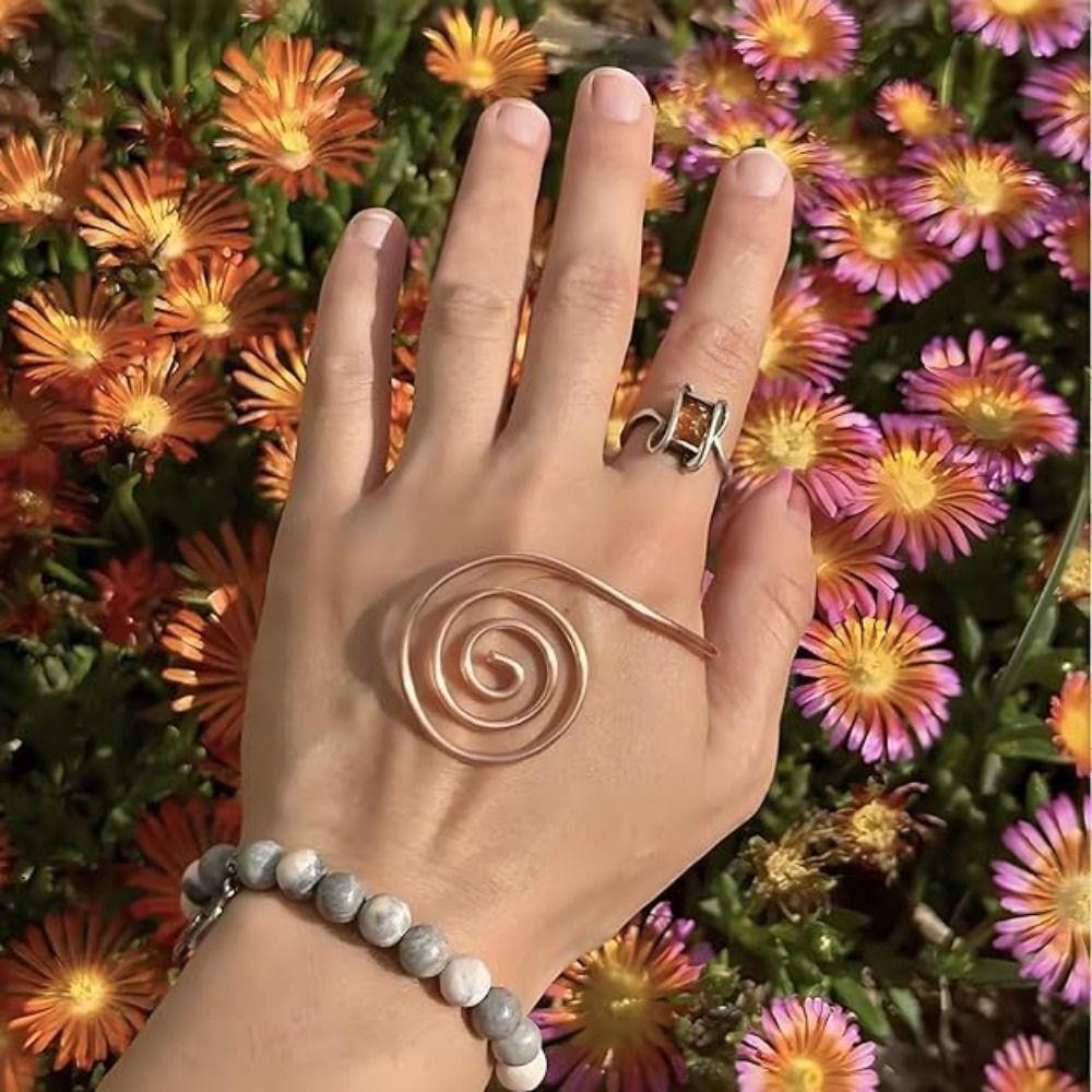 Handmade Copper Palm Ring Portable Copper Cuff  for Meditation & Energy Healing