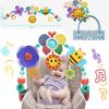 Easy Fold Crib Hanging Bell Sunflower Infant Grab Exercise Baby Interactive Toys  Pram