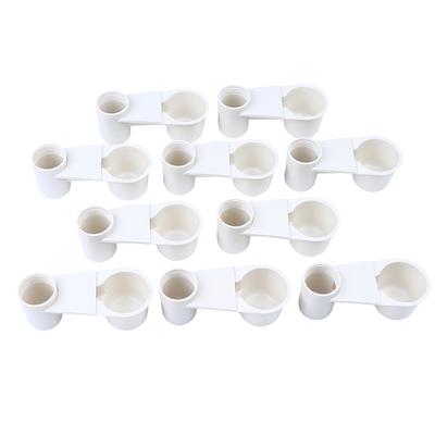 10 Peças Copos Bebedouro para Pássaros Codornas Garrafa de Água Copo Para Gaiola Para Gato Galinha Pombo Papagaio Hamster Bico Duplo Guia de Água