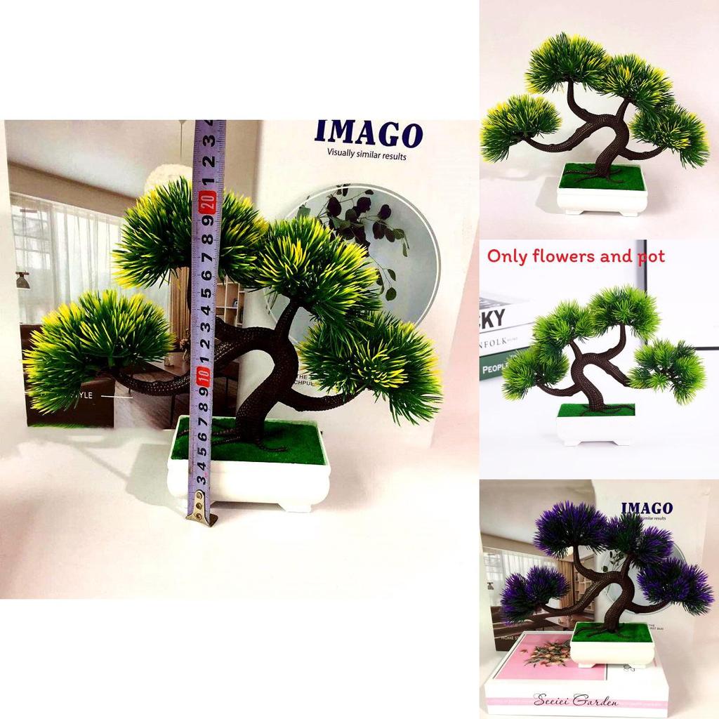 Simulierter Pinus Hwangshanensis Bonsai Grüne Pflanze für Schreibtisch Büro Heimdekoration