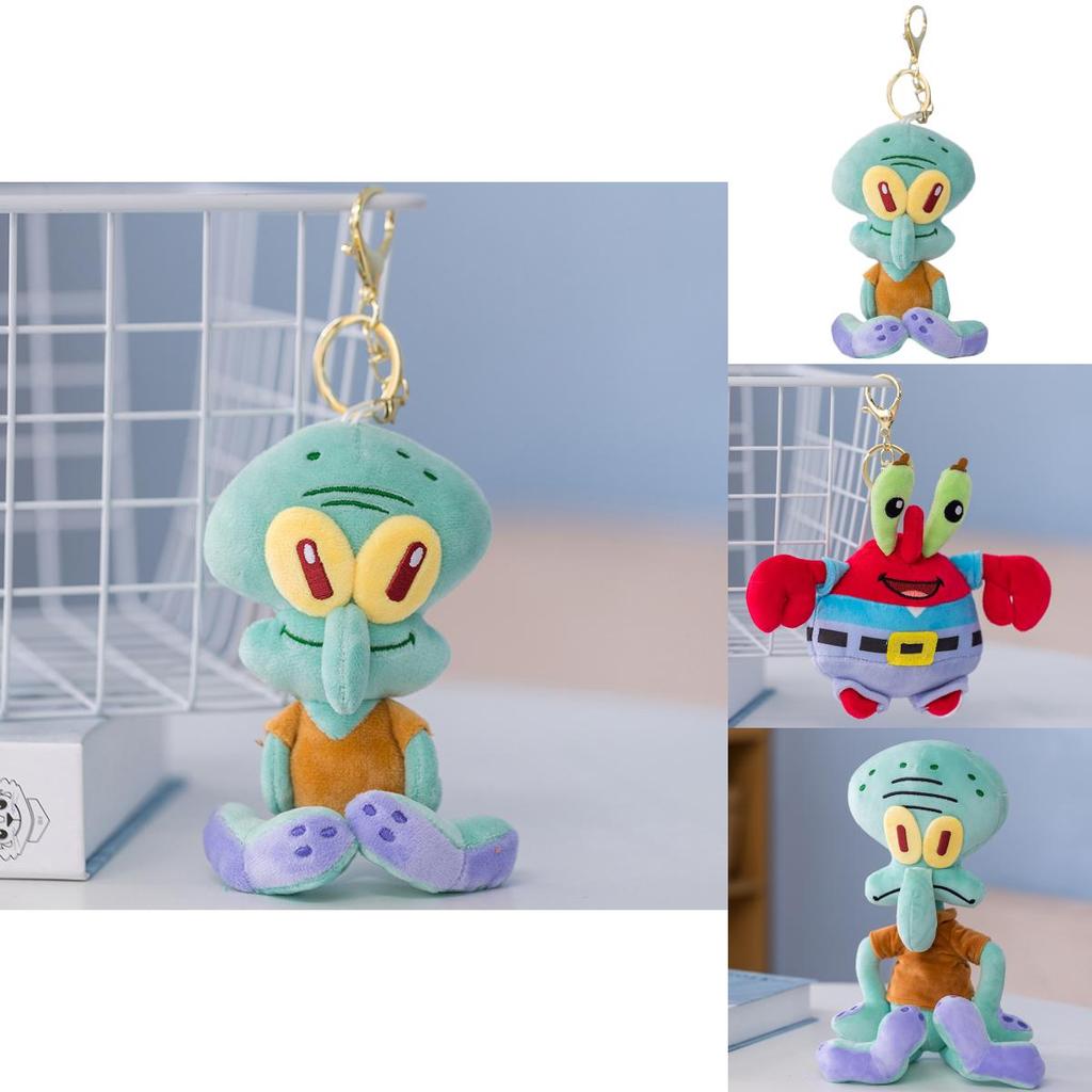 Fluffy Spongebob Patrick Star Squidward Plush Toy Pendant Soft Stuffed Doll For Girls And Boys