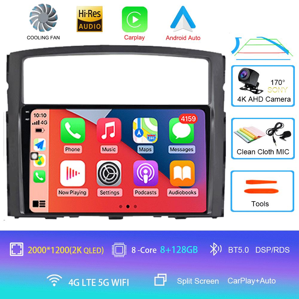For Mitsubishi Pajero 4 V80 V90 2006-2014 8 Core 5G Car Radio Multimedia Video Player Android 14 2 Din Carplay Gsp QLED DSP