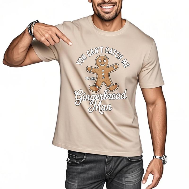 Workout Unisex Teeshirt Crew Neck T Shirt Unisex You Cant Catch Me Im The Gingerbread Anime For Him Top Tees Solid Color Tshirt