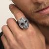 Blackened Lily Skull Ring Europe Vintage Jewelry Fine Jewerly Gift For Men Women In 925 Silver
