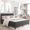 VidaXL Slatted Bed Base, Upholstered Bed, Double Bed, Adult Bedroom Interior Bed, Modern, Dark Grey 3054717