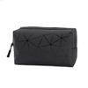 Wangdins Geometric Plaid Black Makeup Bag - Simple, Portable Cosmetic Storage for Women