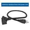 Short Y Splitter Power Cable NEMA 5 15P To 5 15R and C5 30CM/60CM Replacement Cord for Electronics