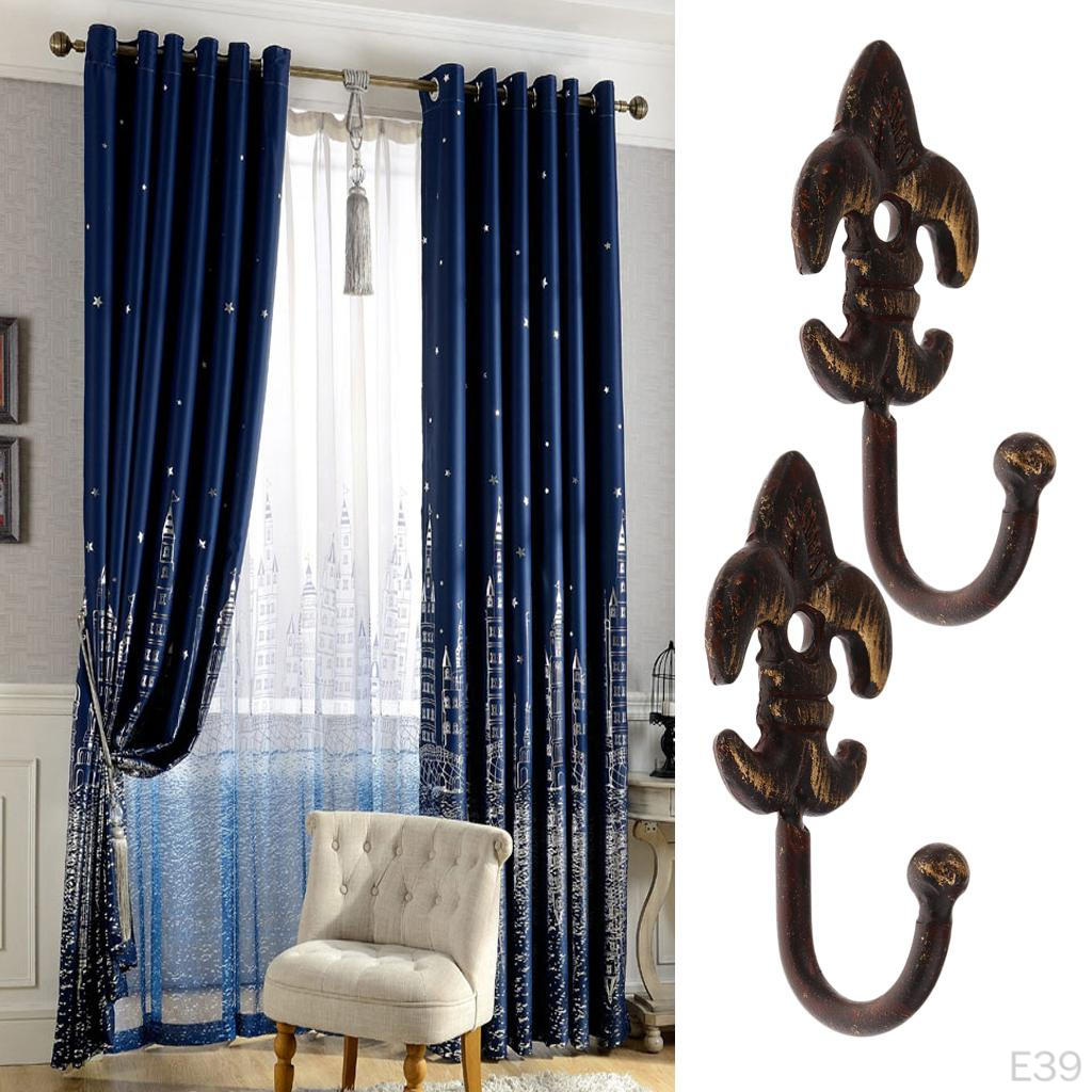 2 Pieces Sliding Hooks For Curtains Alzapaños Decorative Collection Bedroom Retention Elegant