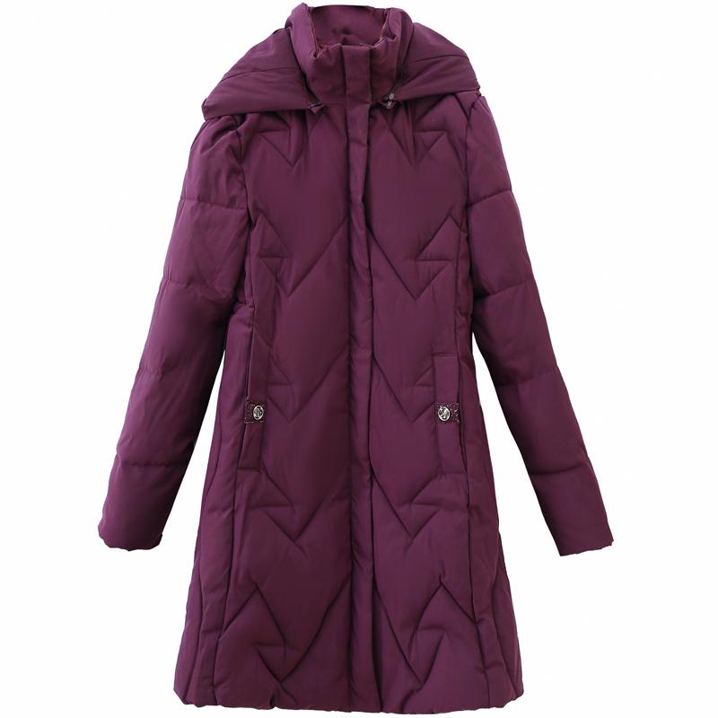 Velká velikost XL-6XL Dámské zimní vycpané kabáty středního věku s kapucí Ležérní Silné teplé zimní bundy Žena Elegantní dlouhé parky