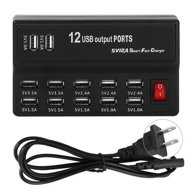מפצל חשמל ביתי רב שקעים 12 שקעי USB מטען מהיר לפלאפון מאוורר