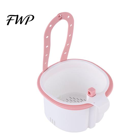 Sink Sponge Caddy Filter, with Press-to-Dump Self-Cleaning Basket, Fast Draining Faucet Hook Storage Fine Mesh, Plastic Hanging Filter for Kitchen розовый