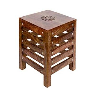 30.48 Cm Square Wooden Stool Table Solid Wood Best Used As Bedside Corner Footrest Foot Step Stool Tea Coffee Plants For Living Room Outdoor