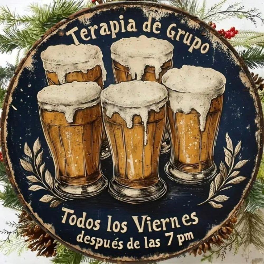 Vintage Bier Blechschild Spanische Kneipen Deko Aluminium Wandplakette Retro Man Cave Bar Kunst