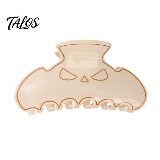 High Elasticity Spring Hair Claw, Translucent Jelly Texture Shark Hair Clip, Pumpkin-Bat Halloween Design Back Head Hair Claw for Daily Wear