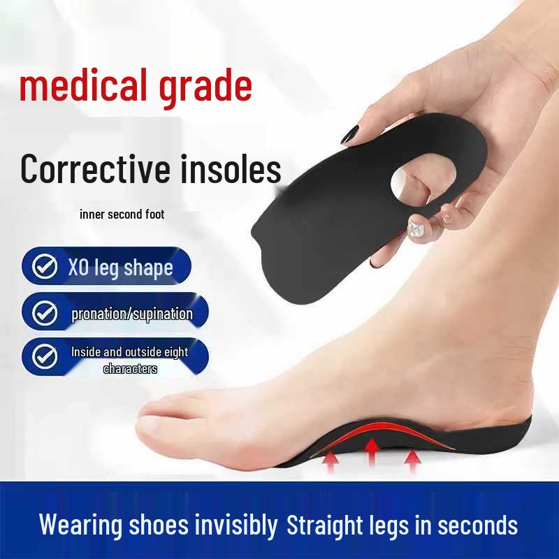 Wkładki ortopedyczne do podparcia wysokiego łuku stopy i korekcji płaskostopia - Unisex, Koryguje koślawość kolan i odchylenie stopy
