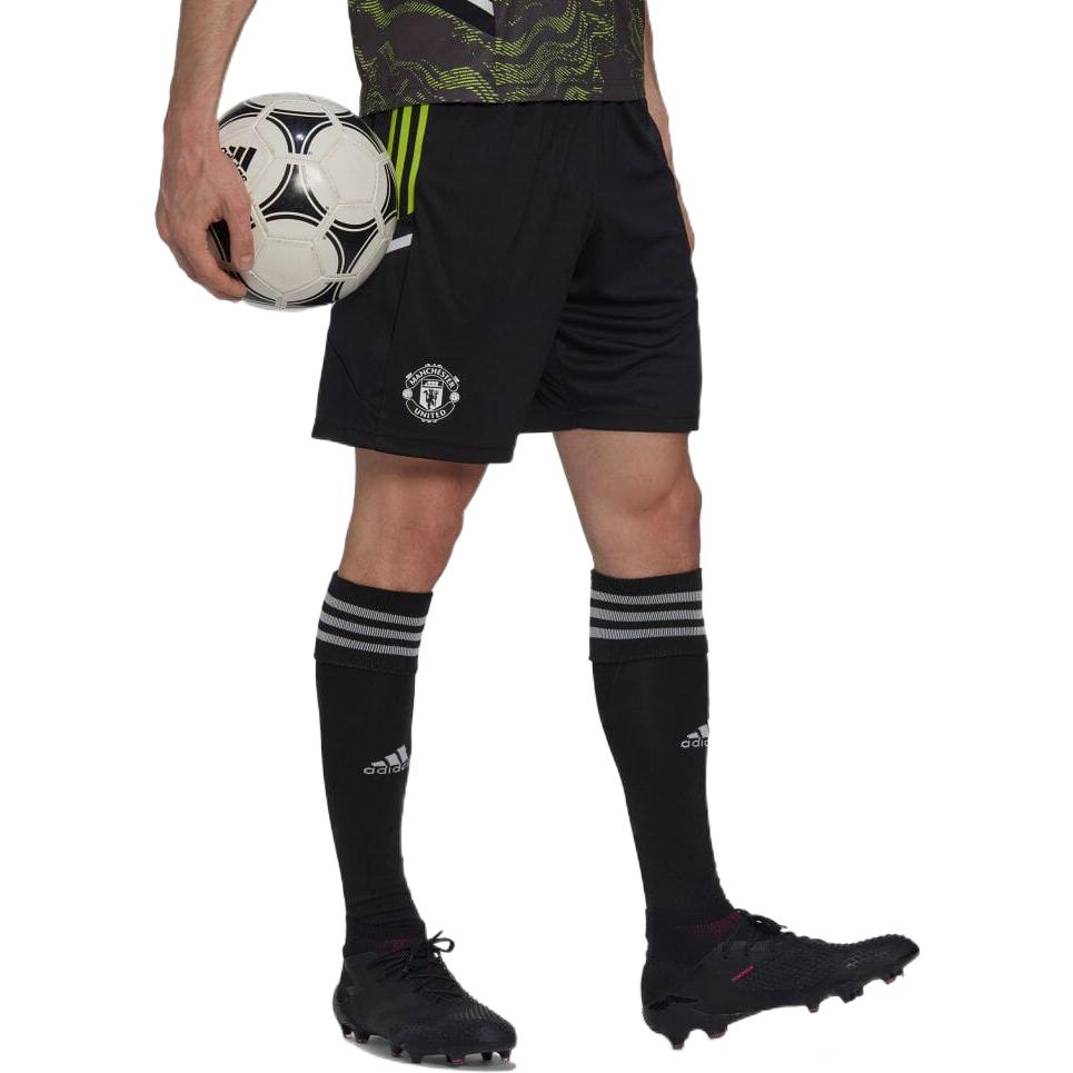 Adidas FW22 Brand Pattern Elastic Waist Straight Leg Training Football Shorts Men Shorts Black HE6684