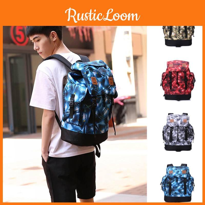 Waterproof Travel Mens Backpack Geometric Pattern Organizer Daily Bag Commute