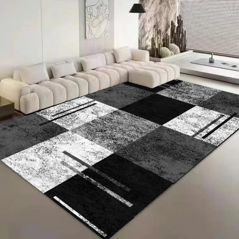 Modern Stripe Pattern Decorative Rug for Living Room Big Size Home Bedroom Decor Carpet Easy Cleaning Lounge Sofa Side Floor Mat