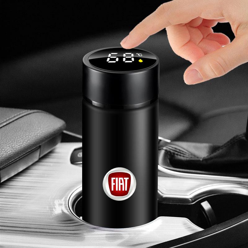 Car Smart Thermos Bottle with Temperature Display Coffee Cup for Fiat Abbas 500 Punto 124 125 500 Bravo Stilo Panda Abarth Tipo Viaggio