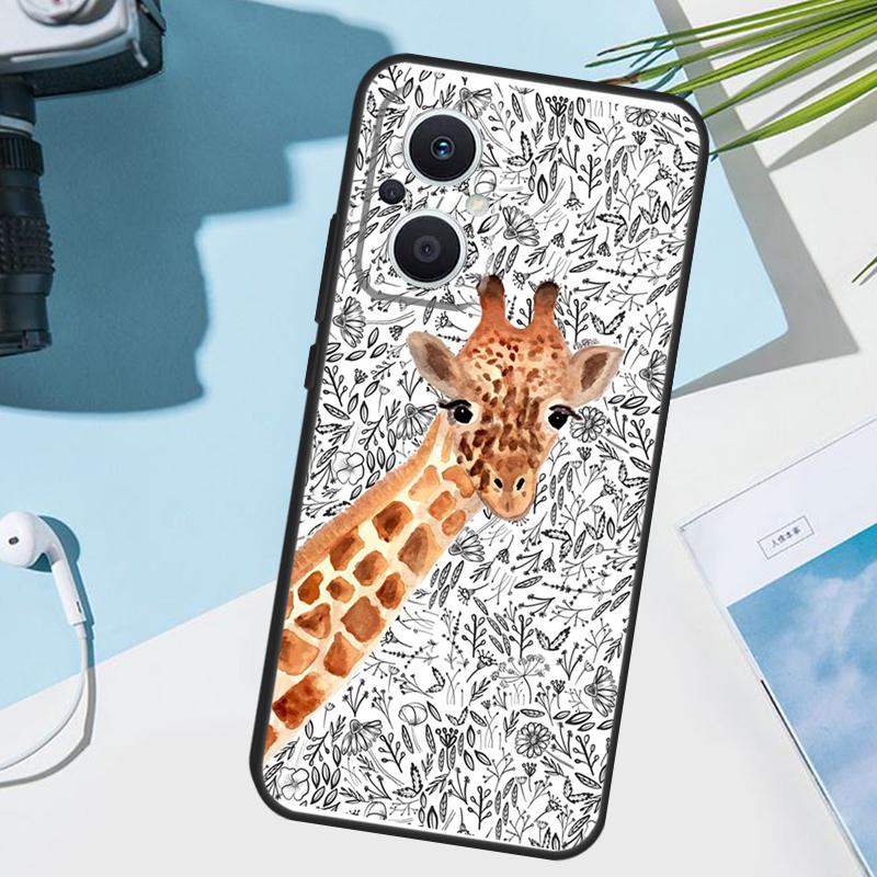 Cute Cartoon Giraffe Cover For OPPO Reno 14 F 13 12 11 10 Pro 11F 12F 13F 7 8 Lite OPPO Find X9 X8 X6 X5 Pro Case