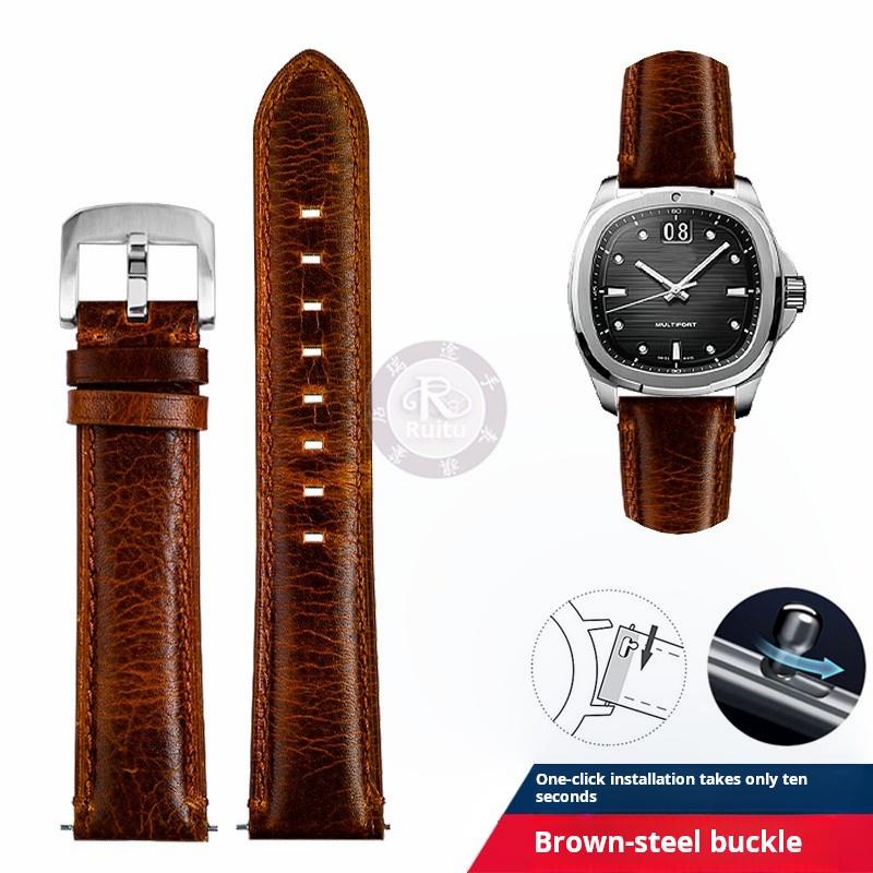M049 Quick Release Men Genuine Leather Watch Strap 22 For Mido New Multifort TV M049.526 WatchBand Green Blue Retro Cowhide Band