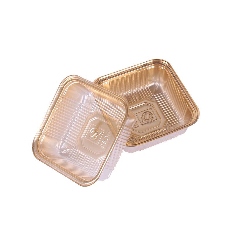 Golden Mooncake Blister Packaging: Salted Egg Yolk Pastry Tray with Mung Bean Cake Blister Box.