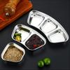 304 Edelstahl Fächerförmige Gewürzplatte Barbecue Dip-Saucenplatte Dickes 1/2/3 Fächer Design Für Einfache Saucenkontrolle