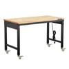 48" Workbench on Wheels Adjustable Height Table with Power Outlet & Pegboard