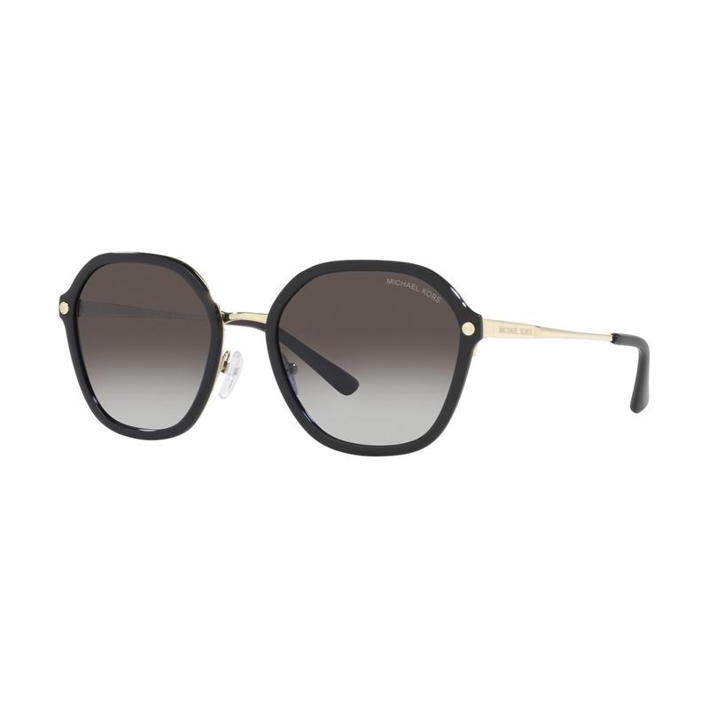 MICHAEL KORS Temple Logo Metal Irregular Sunglasses Women s Black