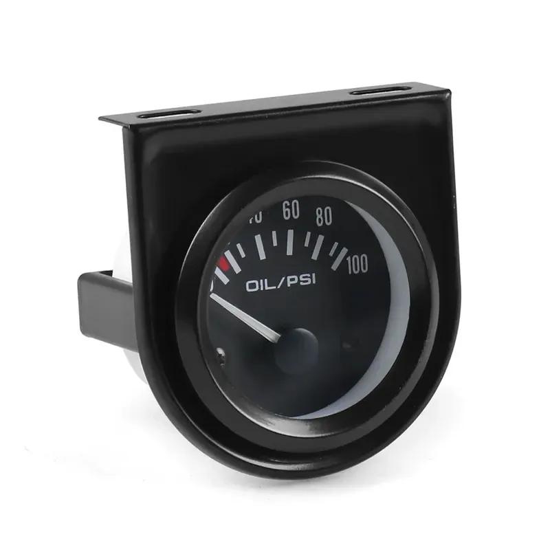 12V Universal 2" 52mm LED Car Truck Oil Pressure Gauge Meter 0-100PSI With Sensor