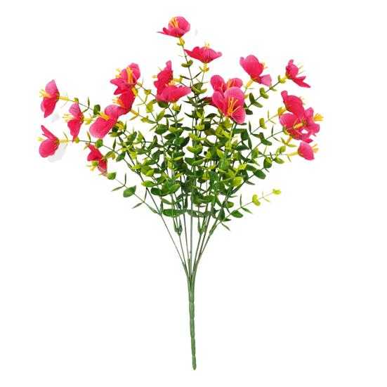 

1/2 шт. Имитированные цветы Реалистичный вид Шелковые цветы Пластиковые уличные искусственные эвкалиптовые растения Домашний декор 1pc красный