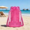 Mesh Beach Bag Fitness Swimming Breathable Lightweight Large Capacity Multi Purpose Shoulder Handheld Foldable Travel Sports