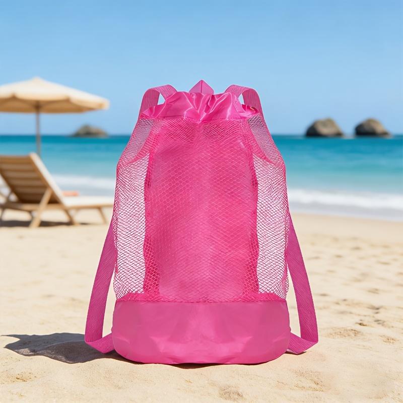Mesh Beach Bag Fitness Swimming Breathable Lightweight Large Capacity Multi Purpose Shoulder Handheld Foldable Travel Sports